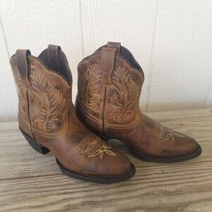 Laredo Tori Womens Brown Leather Western Shortie Boots 8.5 M 51044